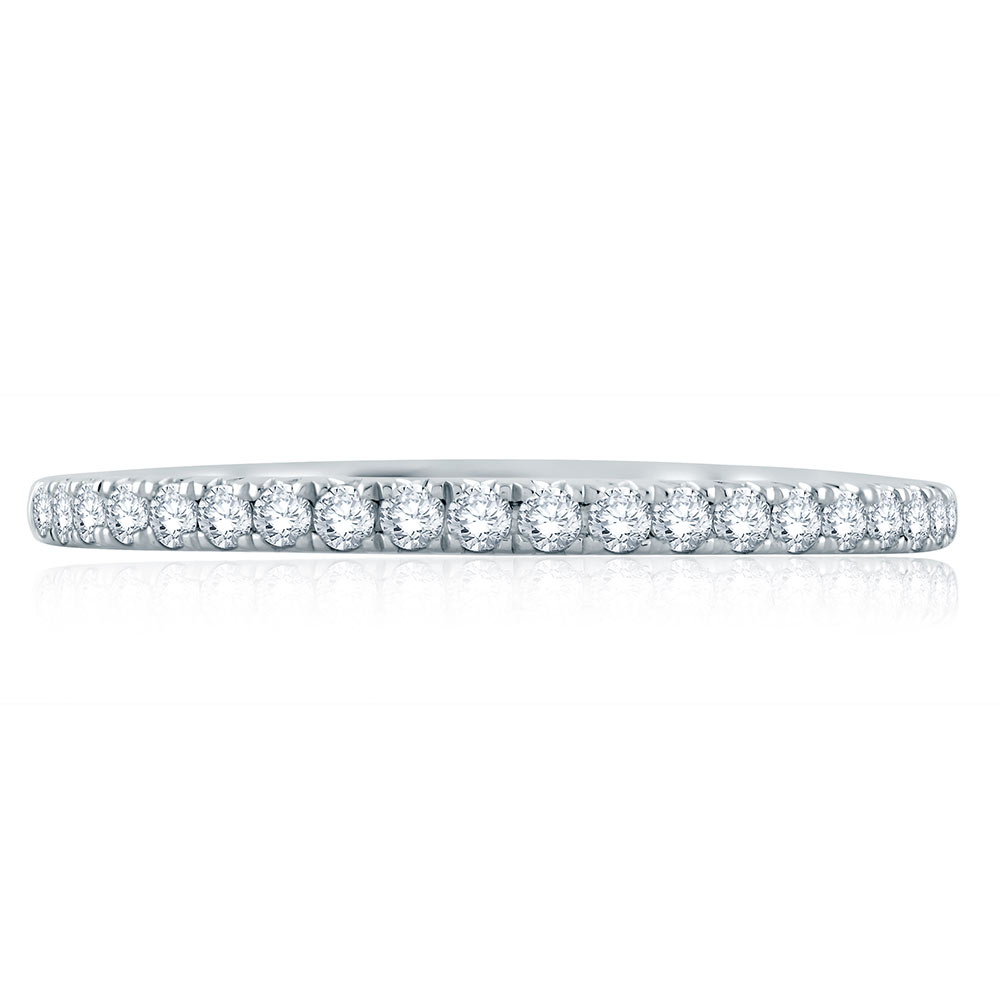 A.JAFFE Platinum Classic Diamond Wedding Ring MR2196Q Alternative View 2