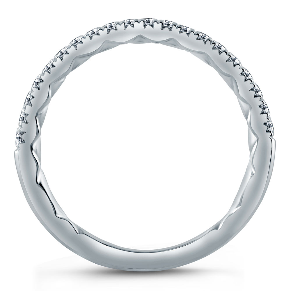 A.JAFFE Platinum Classic Diamond Wedding Ring MR2196Q Alternative View 1
