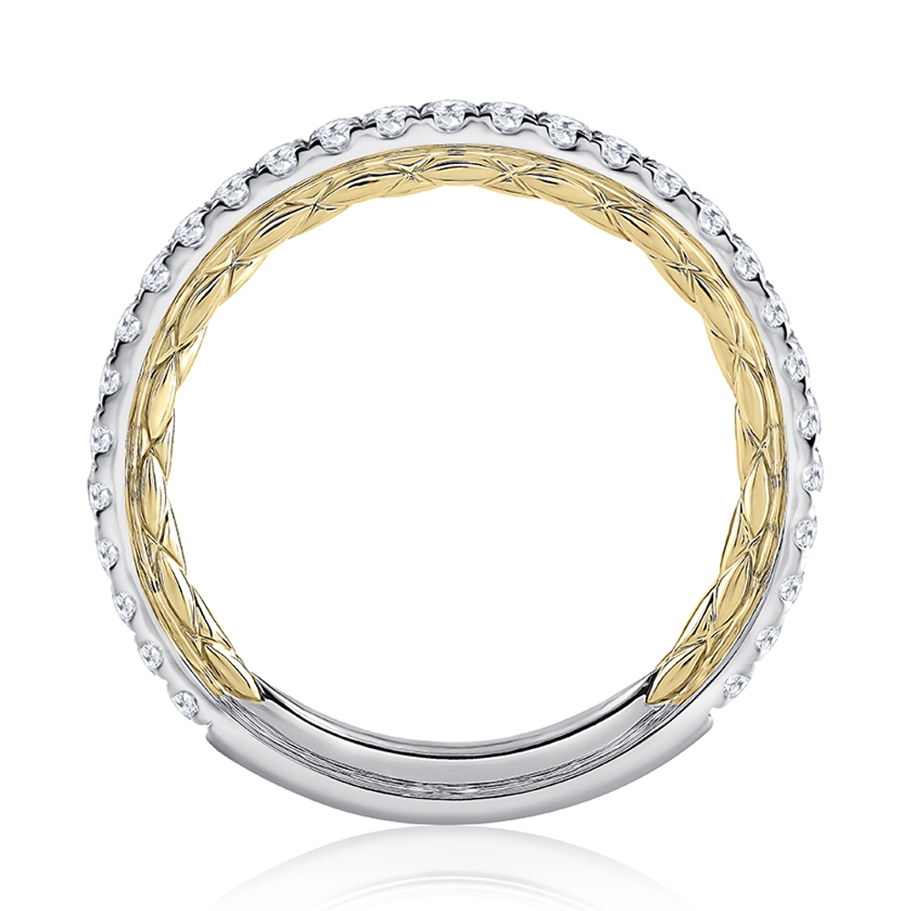 A.JAFFE Platinum Classic Diamond Wedding Ring MRCOV2334Q Alternative View 1