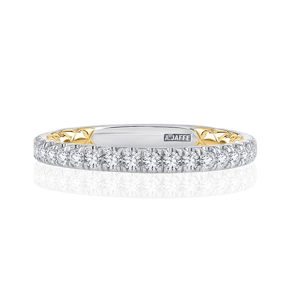 A.JAFFE Platinum Classic Diamond Wedding Ring MRCPS2349Q