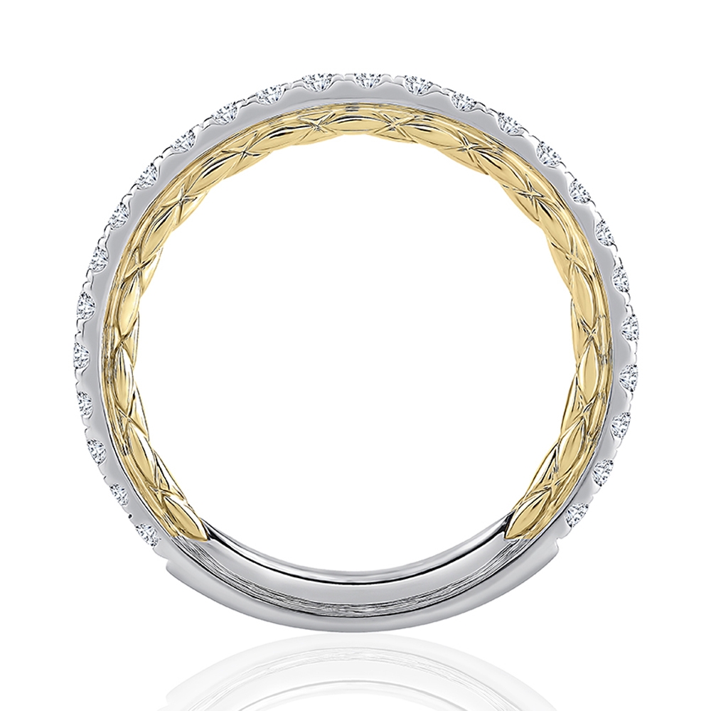 A.JAFFE Platinum Classic Diamond Wedding Ring MRCPS2349Q Alternative View 1