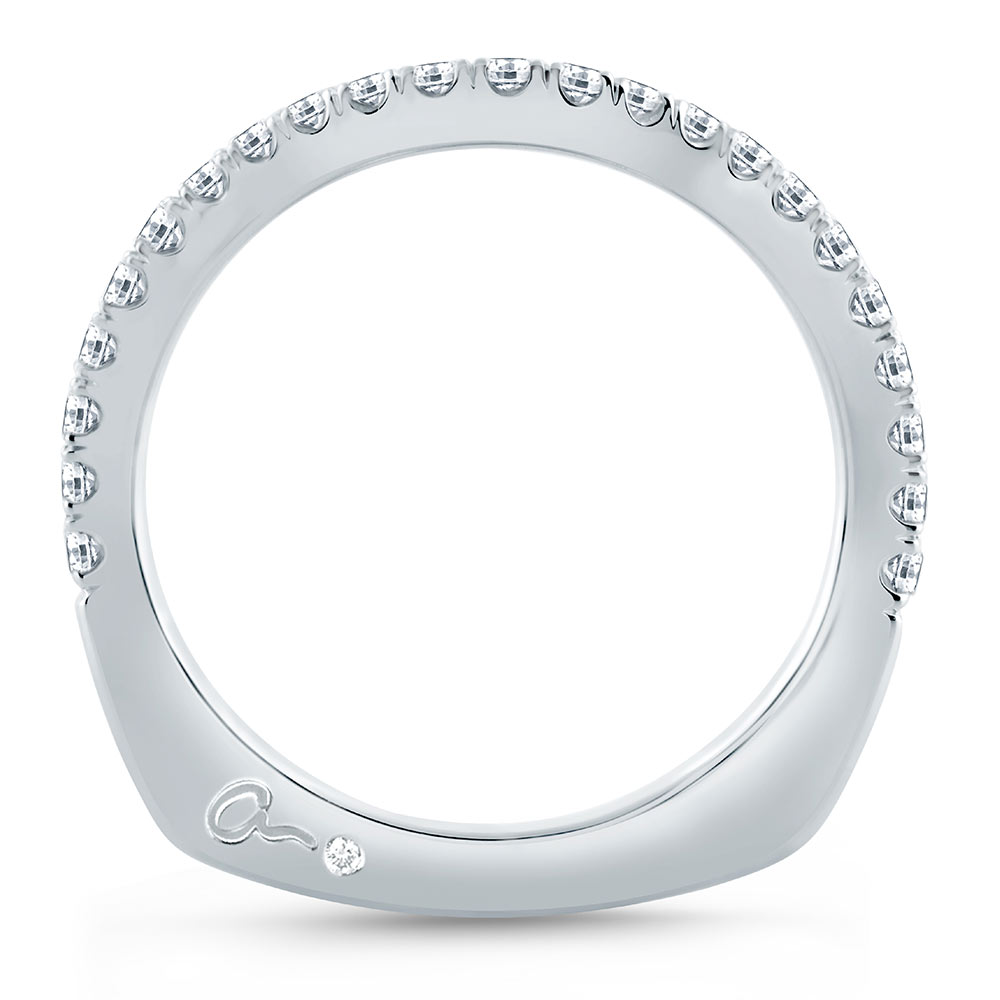 A.JAFFE Platinum Signature Diamond Wedding Ring MRS574 Alternative View 1