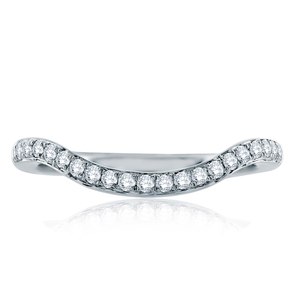 A.JAFFE Platinum Signature Diamond Wedding Ring MRS636 Alternative View 2