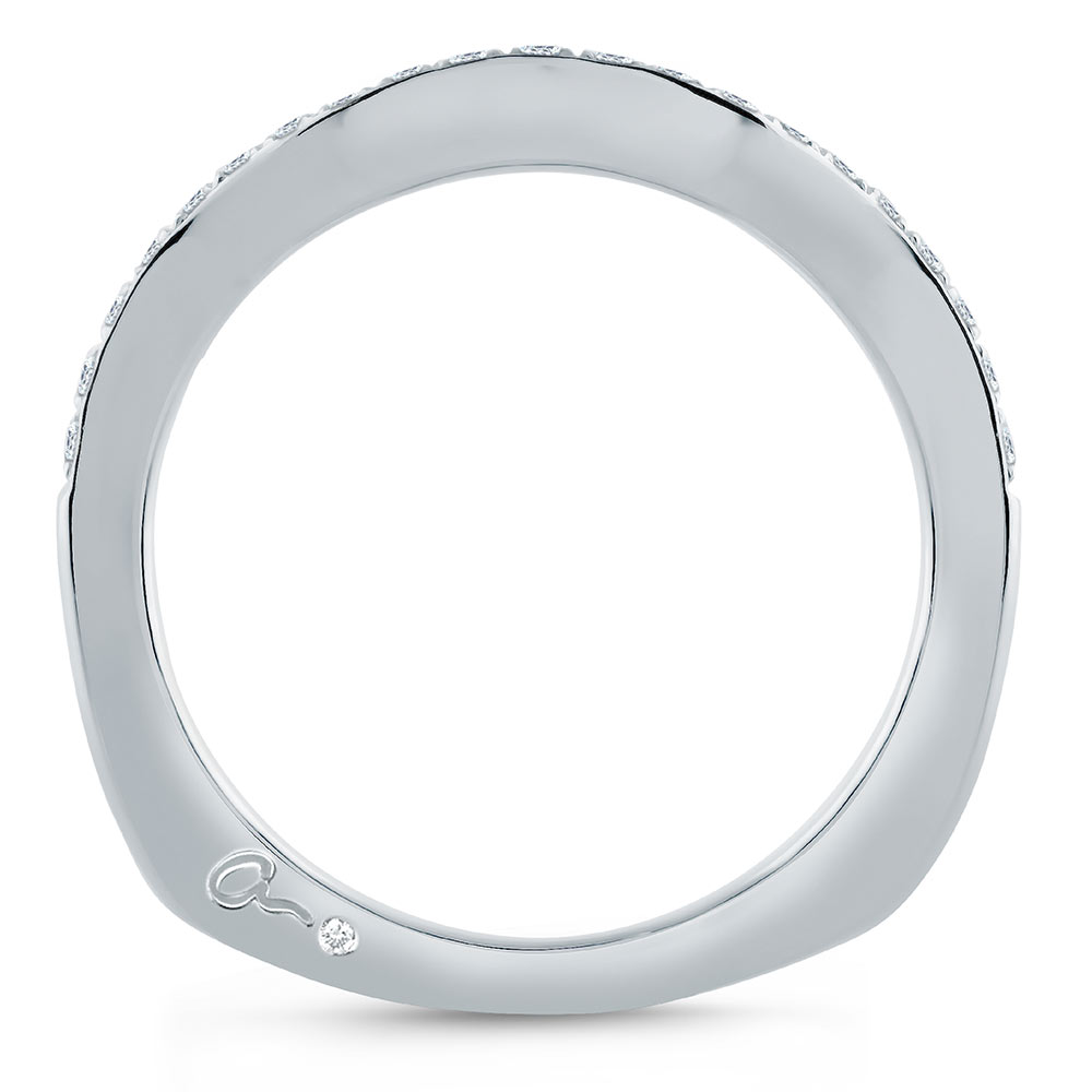 A.JAFFE Platinum Signature Diamond Wedding Ring MRS636 Alternative View 1