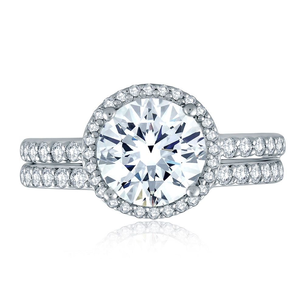 A.JAFFE 18 Karat Signature Diamond Wedding Ring MRS638 Alternative View 3