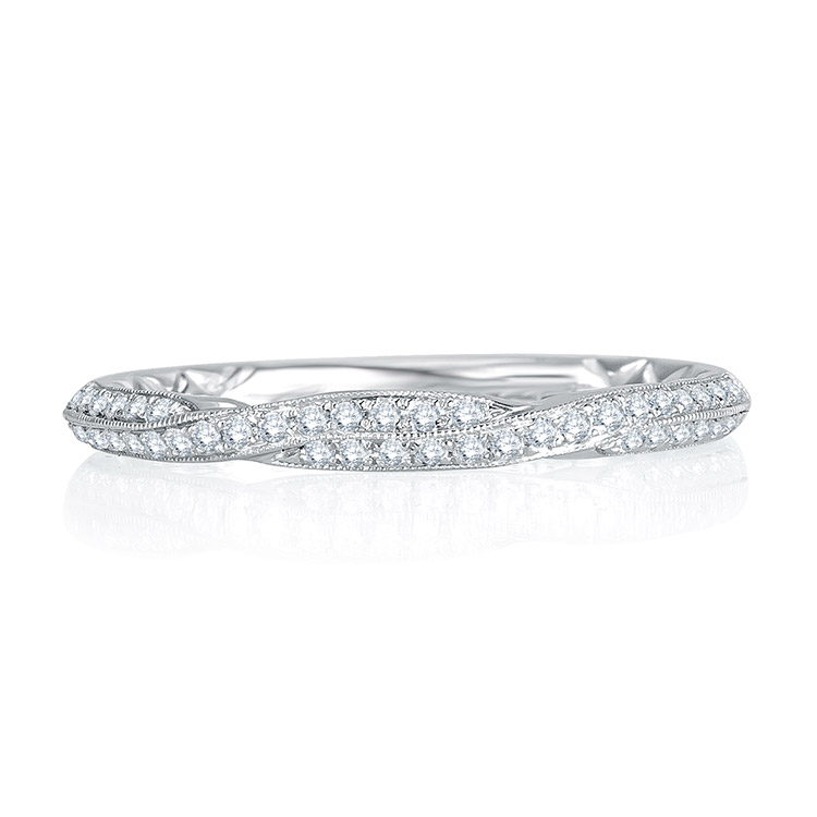 A.JAFFE Platinum Signature Diamond Wedding Ring MRS741Q Alternative View 2