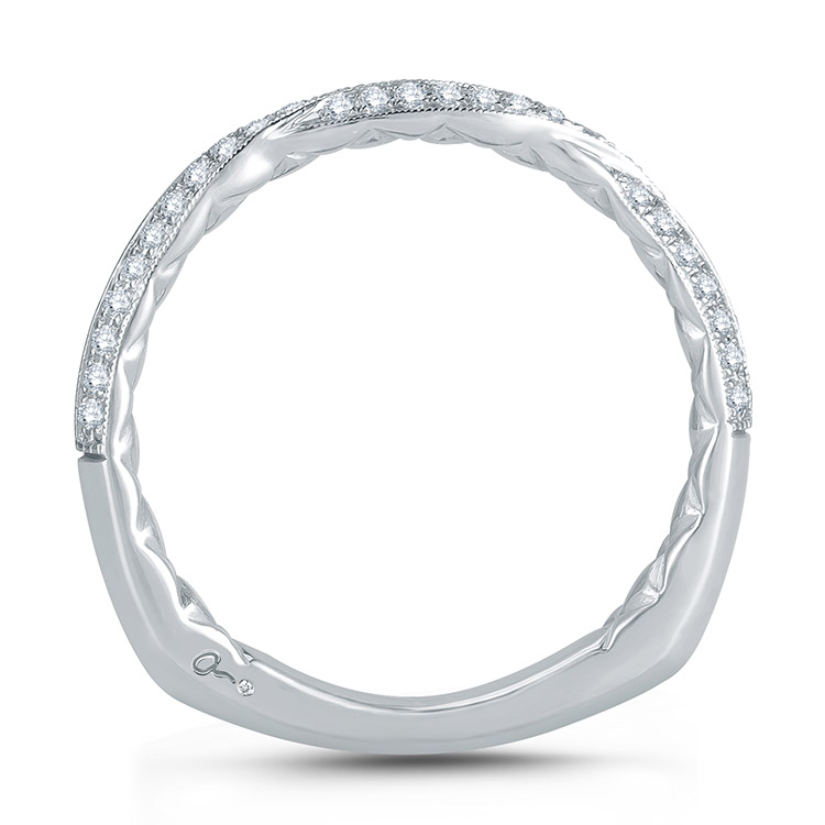 A.JAFFE Platinum Signature Diamond Wedding Ring MRS741Q Alternative View 1