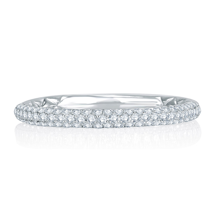 A.JAFFE Platinum Signature Diamond Wedding Ring MRS748Q Alternative View 2