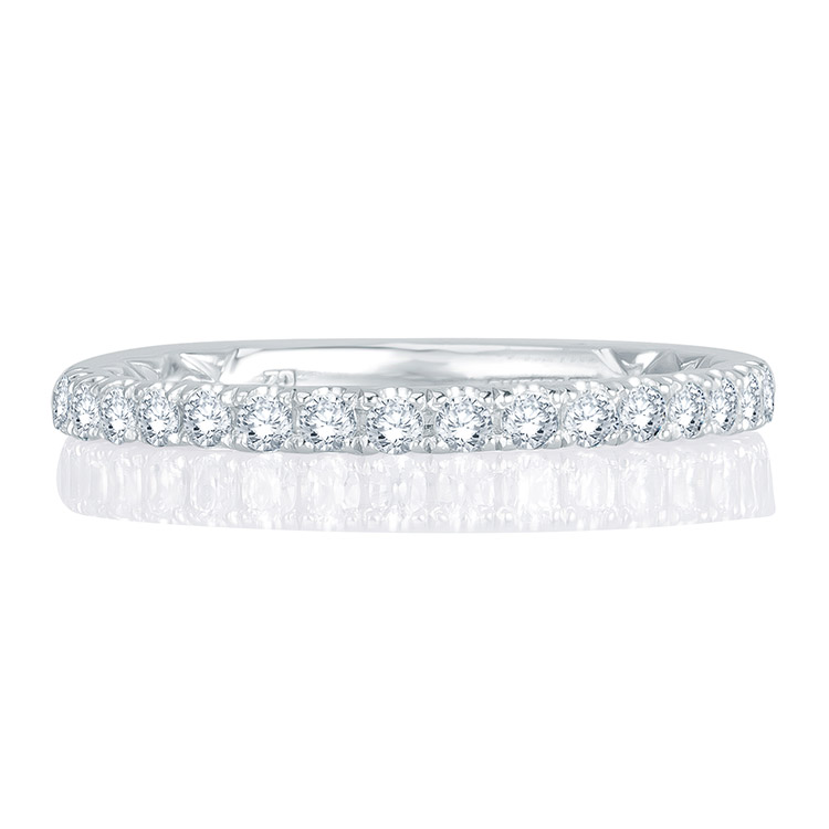 A.JAFFE Platinum Signature Diamond Wedding Ring MRS750Q Alternative View 2