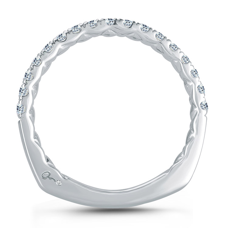 A.JAFFE Platinum Signature Diamond Wedding Ring MRS750Q Alternative View 1