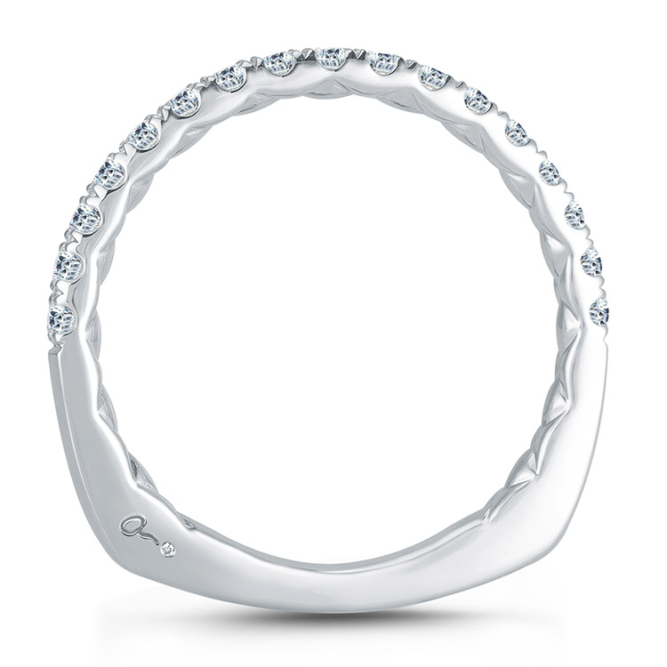 A.JAFFE Platinum Signature Diamond Wedding Ring MRS755Q Alternative View 1