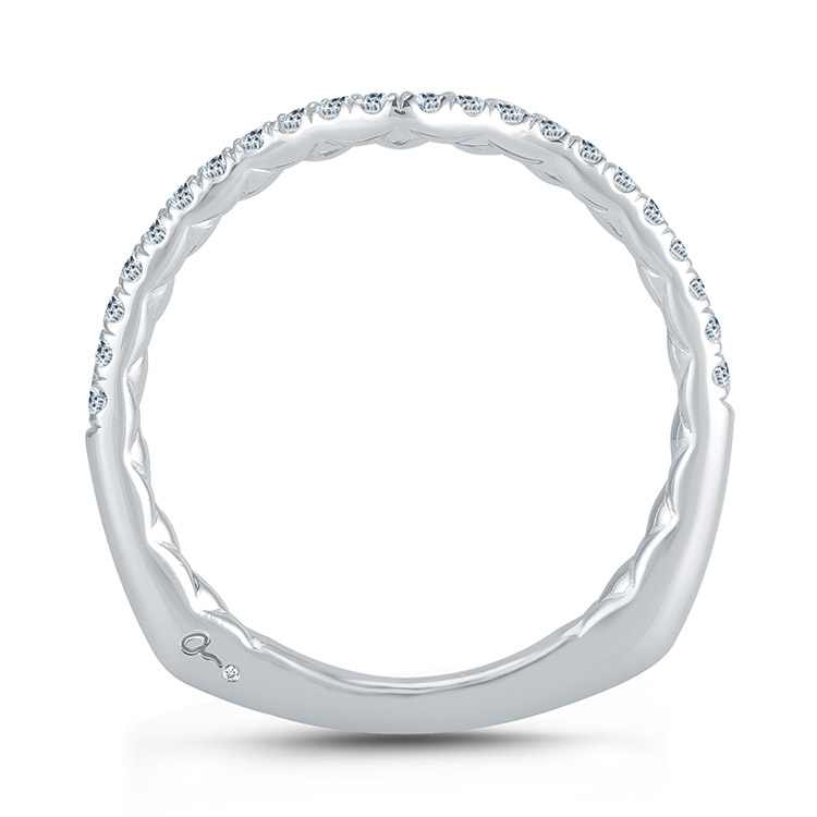 A.JAFFE 18 Karat Signature Diamond Wedding Ring MRS767Q Alternative View 1