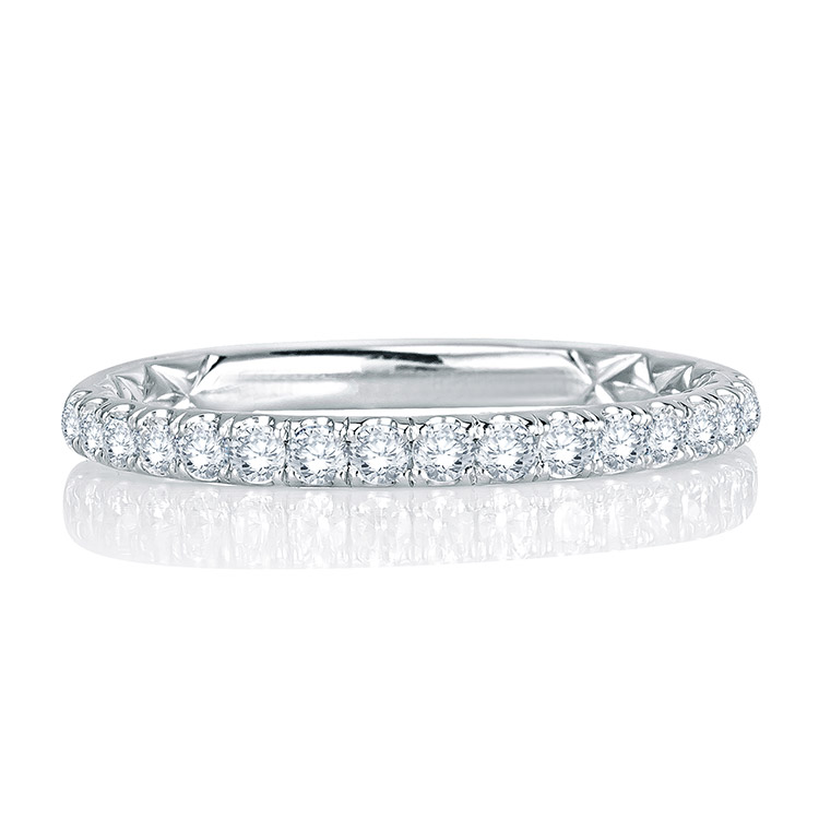 A.JAFFE Platinum Signature Diamond Wedding Ring MRS769Q Alternative View 2