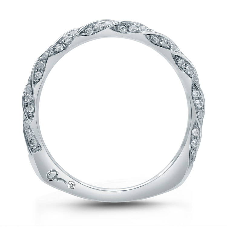 A.JAFFE 14 Karat Signature Diamond Wedding Ring MRS820 Alternative View 1