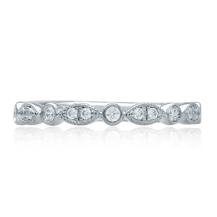 A.JAFFE 14 Karat Signature Diamond Wedding Ring MRS828 Alternative View 2