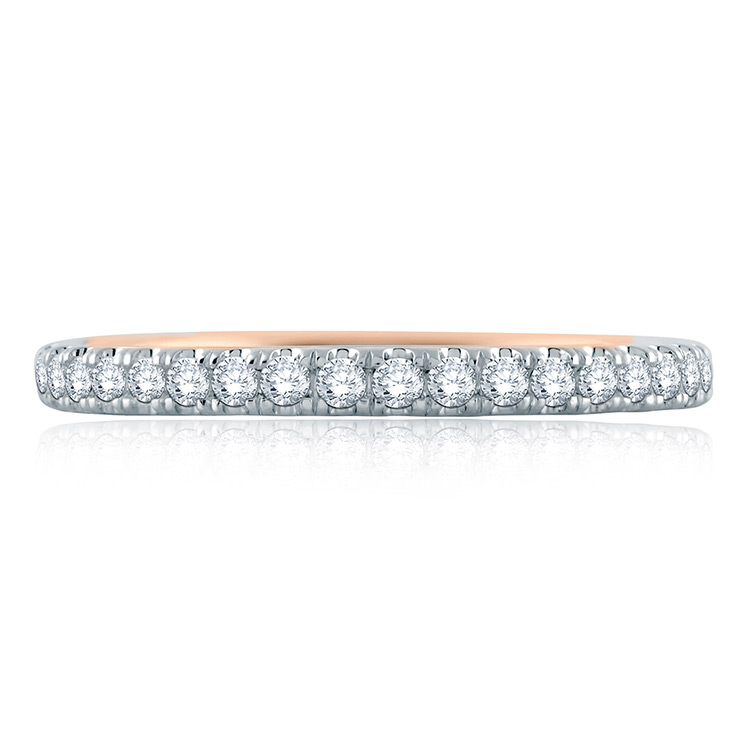 A.JAFFE Platinum Signature Diamond Wedding Ring MRS848 Alternative View 2
