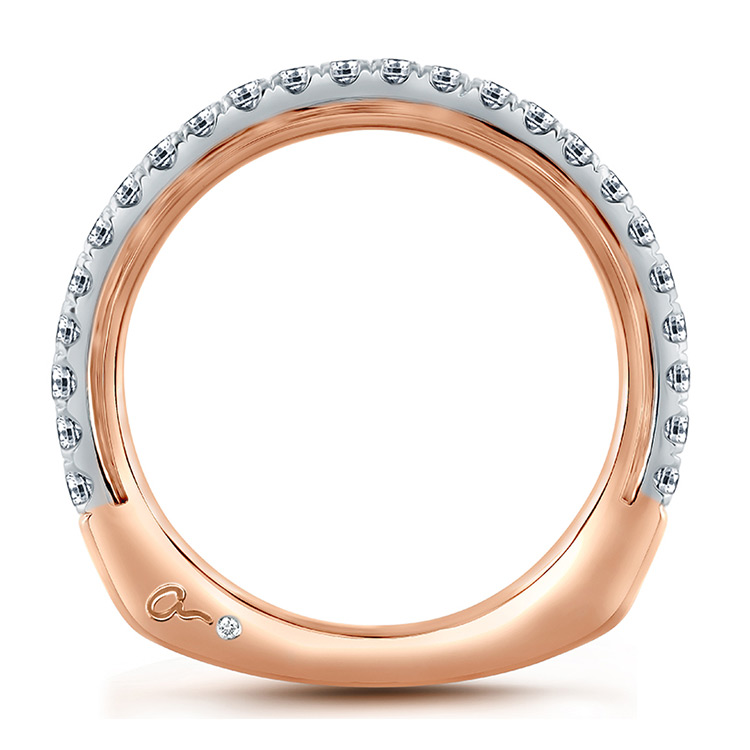 A.JAFFE 14 Karat Signature Diamond Wedding Ring MRS848 Alternative View 1
