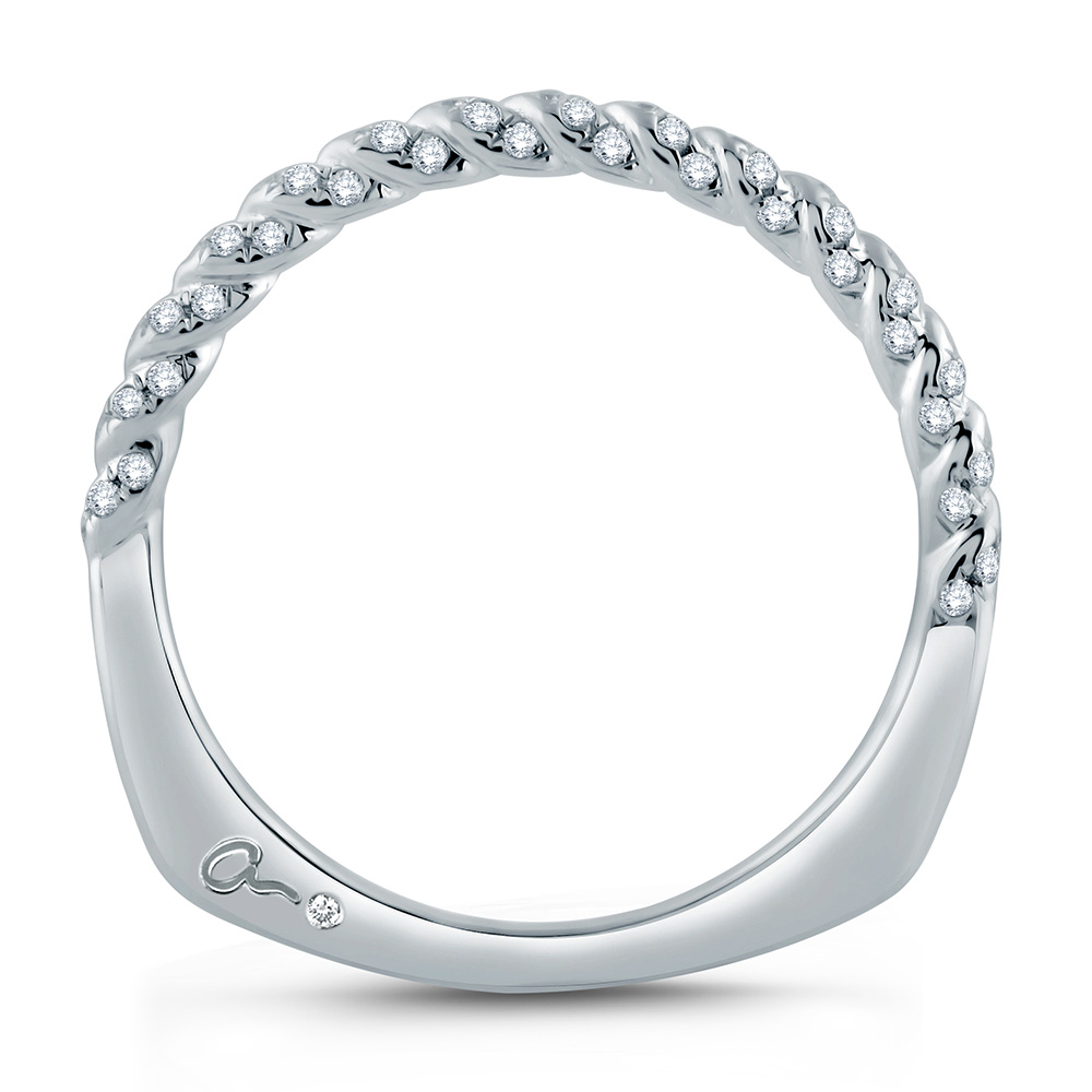 A.JAFFE Platinum Signature Diamond Wedding Ring MRS869