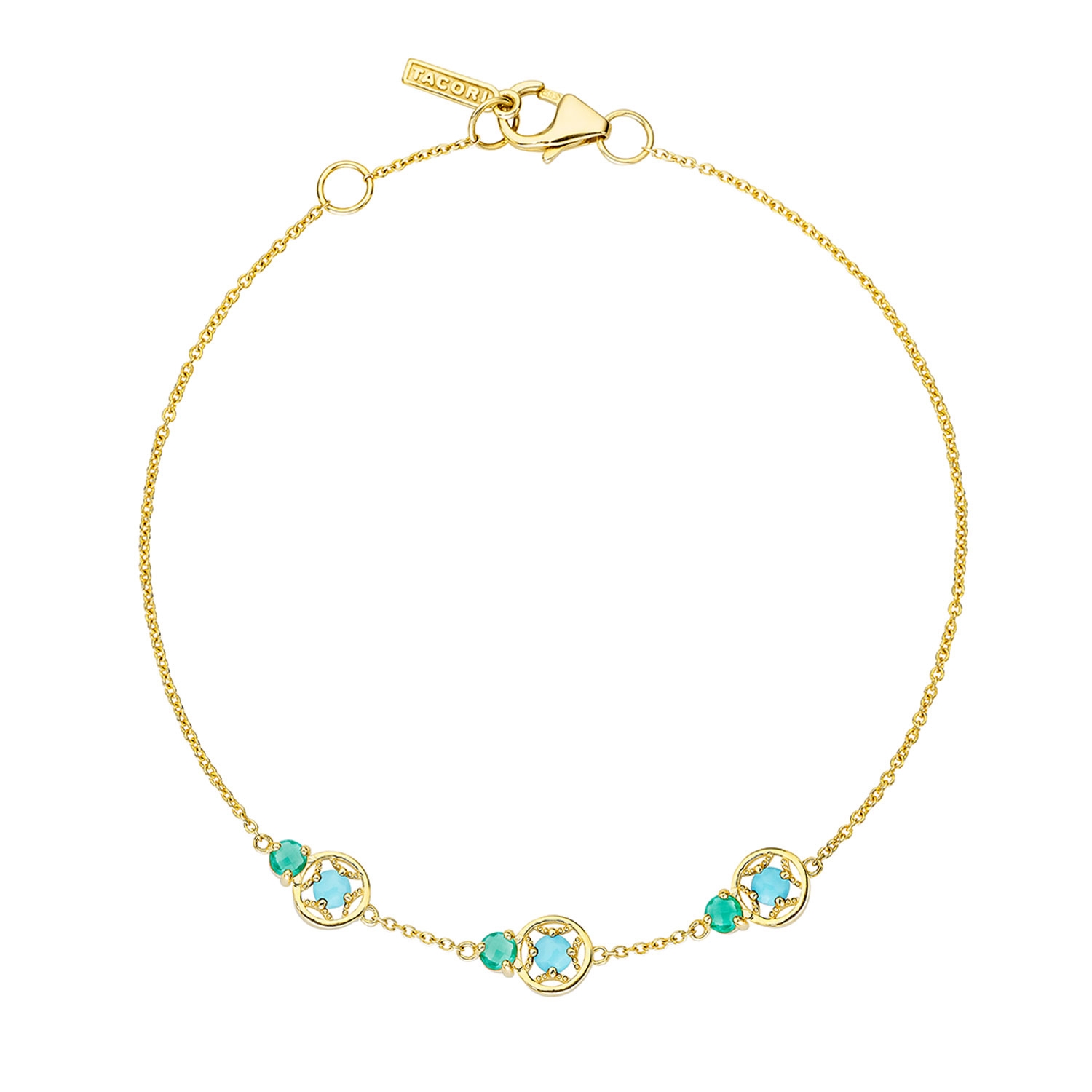 SB2294849FY Tacori Petite Gemstone Bracelet with Turquoise and Green Onyx