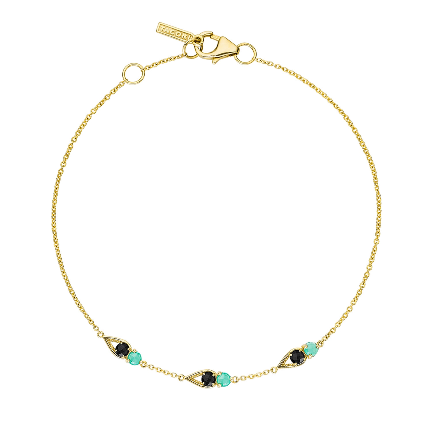 SB2311949FY Tacori Petite Open Crescent Bracelet with Black and Green Onyx