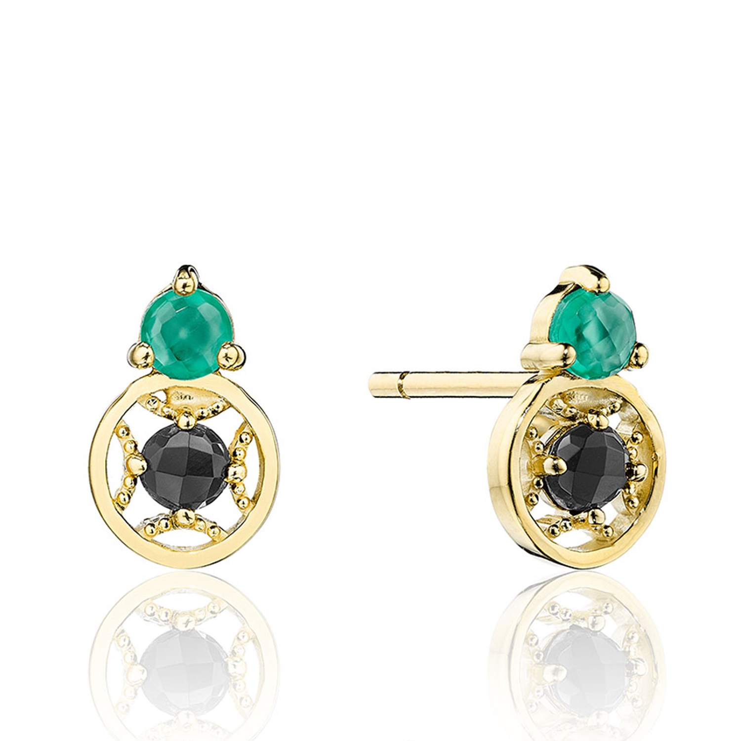 Tacori SE2541949FY Petite Gemstone Earrings with Black and Green Onyx