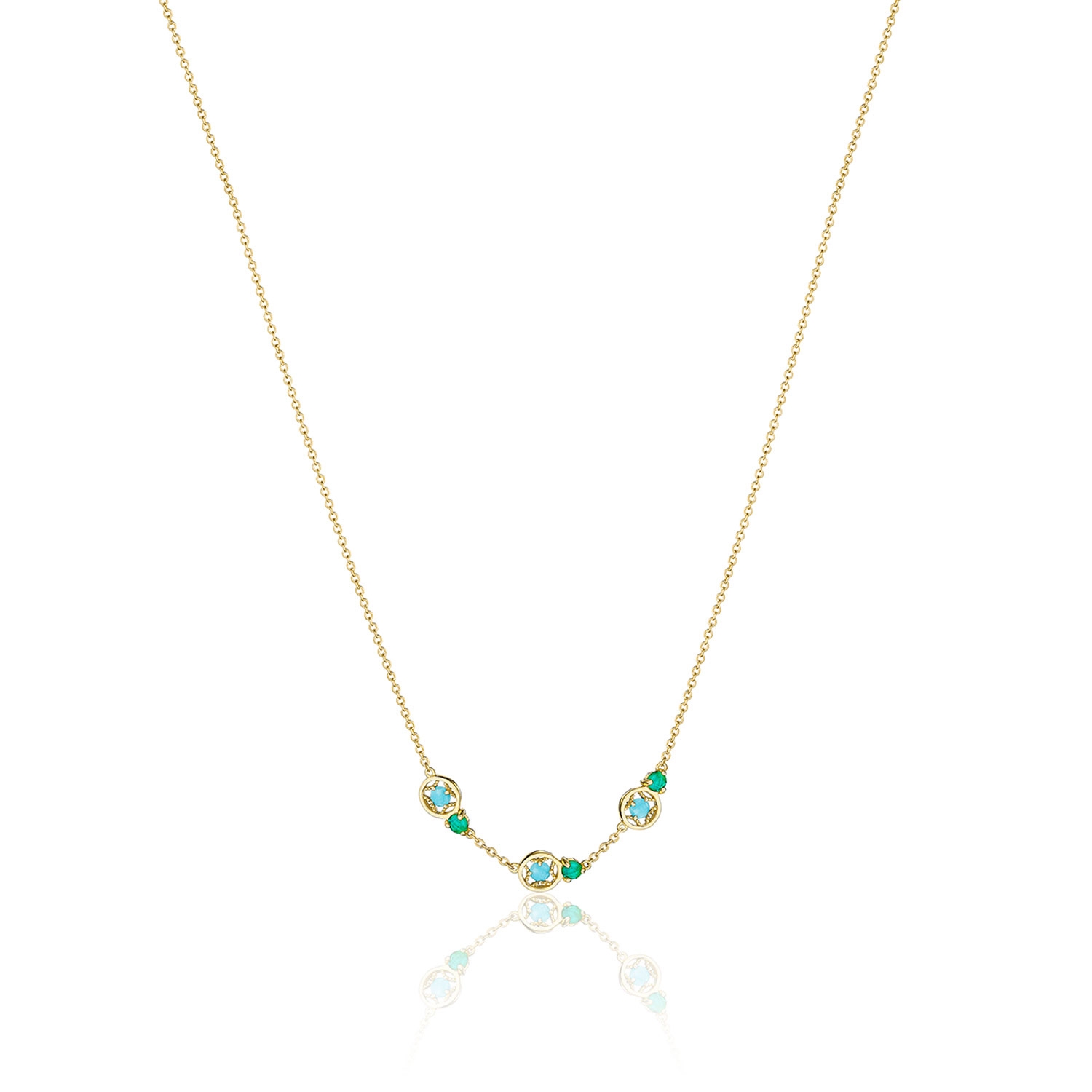 Tacori SN2414849FY Petite Gemstone Necklace with Turquoise and Green Onyx