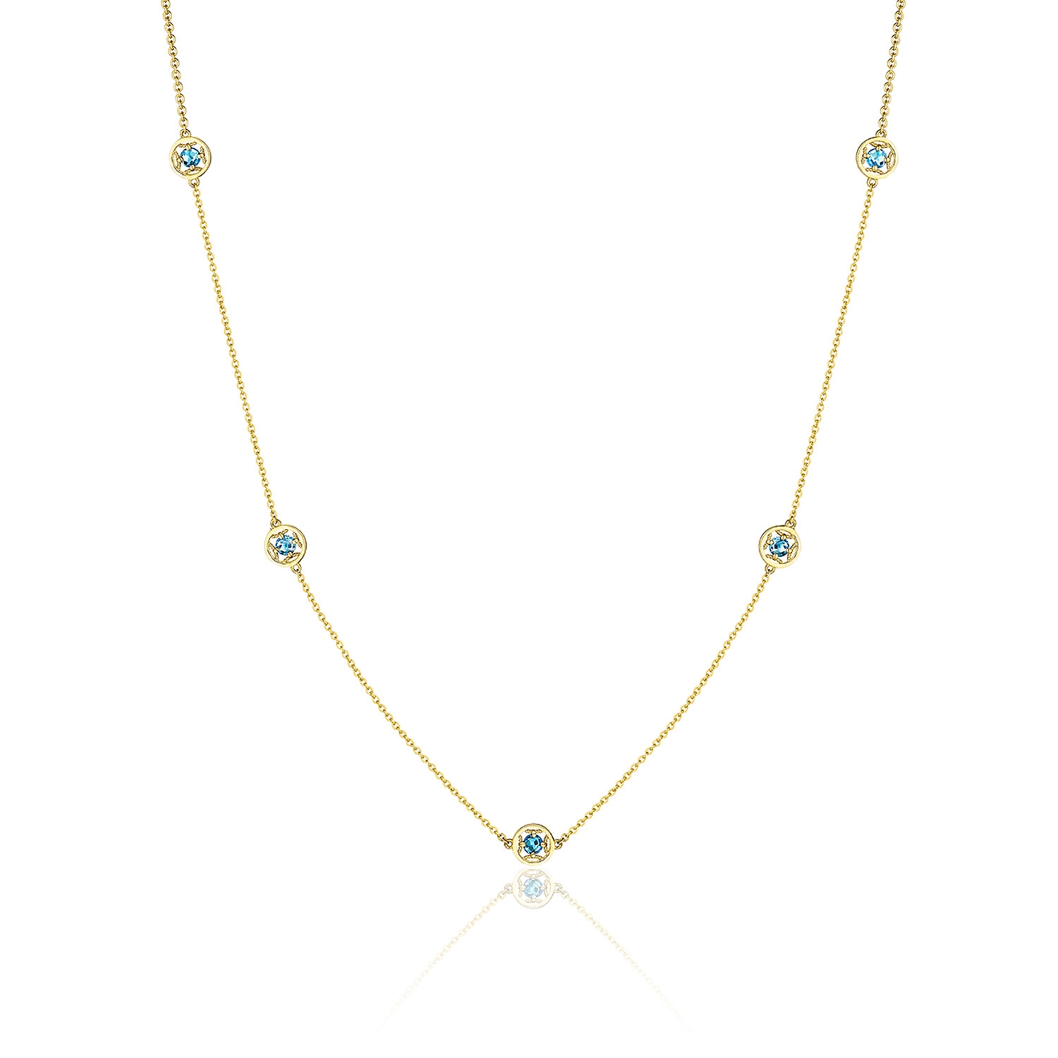 Tacori SN24233FY 5-Station Petite Gemstone Necklace with London Blue Topaz