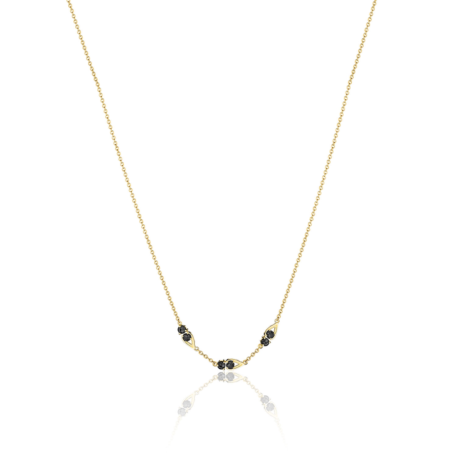Tacori SN24319FY Petite Open Crescent Gemstone Necklace with Black Onyx
