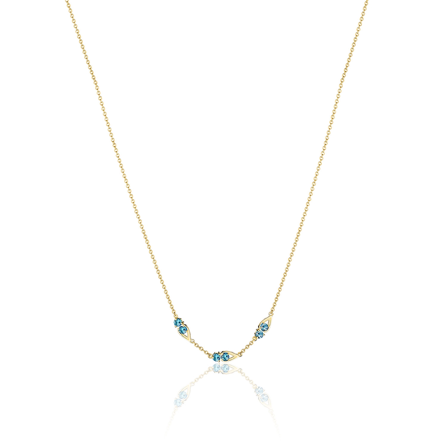 Tacori SN24333FY Petite Open Crescent Gemstone Necklace with London Blue Topaz