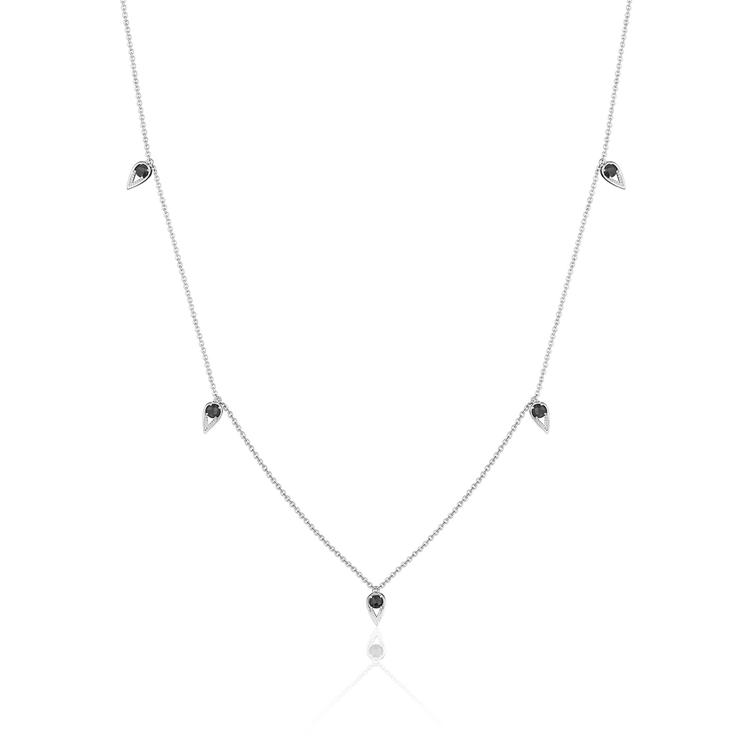Tacori SN24419 5-Station Open Crescent Gemstone Necklace with Black Onyx