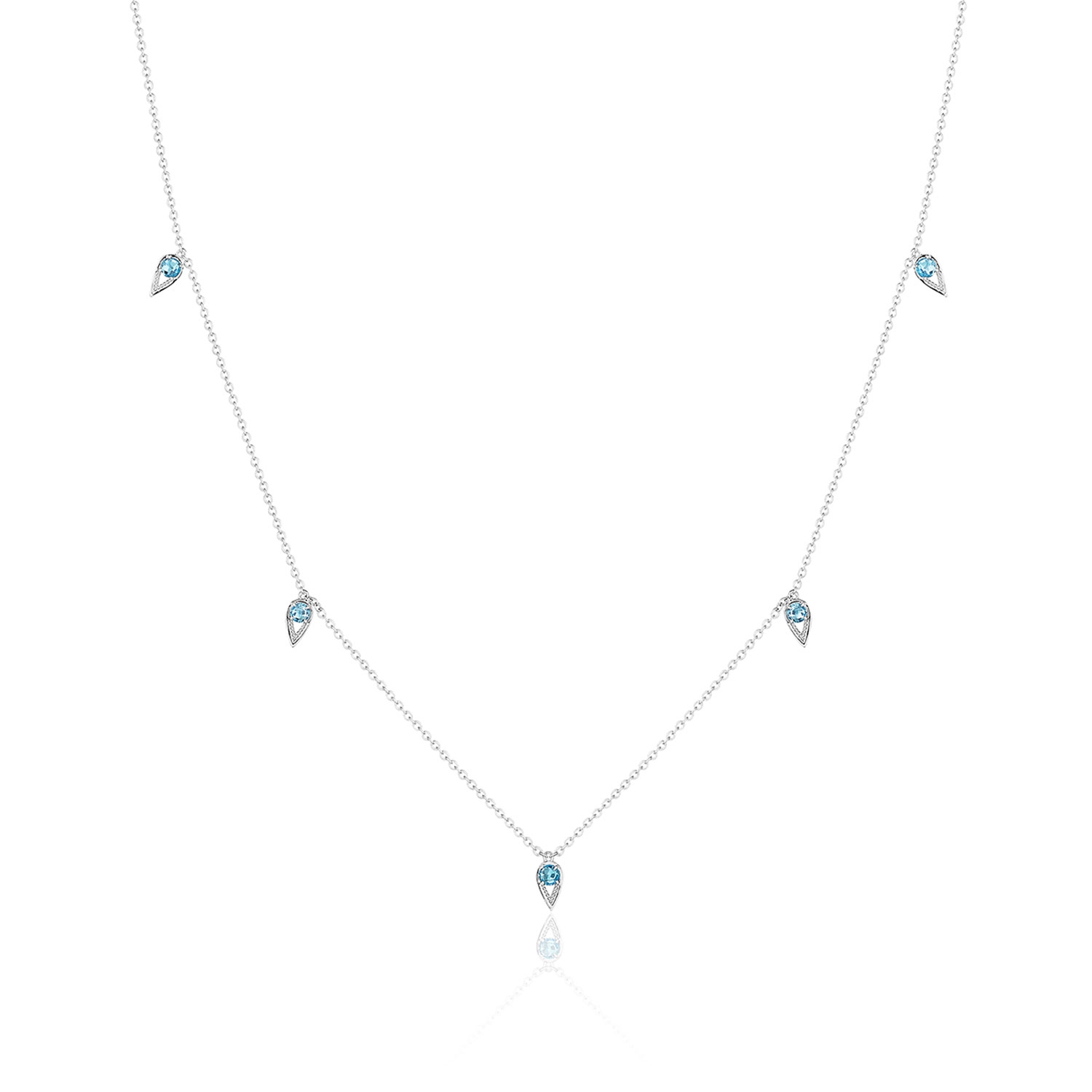 Tacori SN24433 5-Station Open Crescent Gemstone Necklace with London Blue Topaz