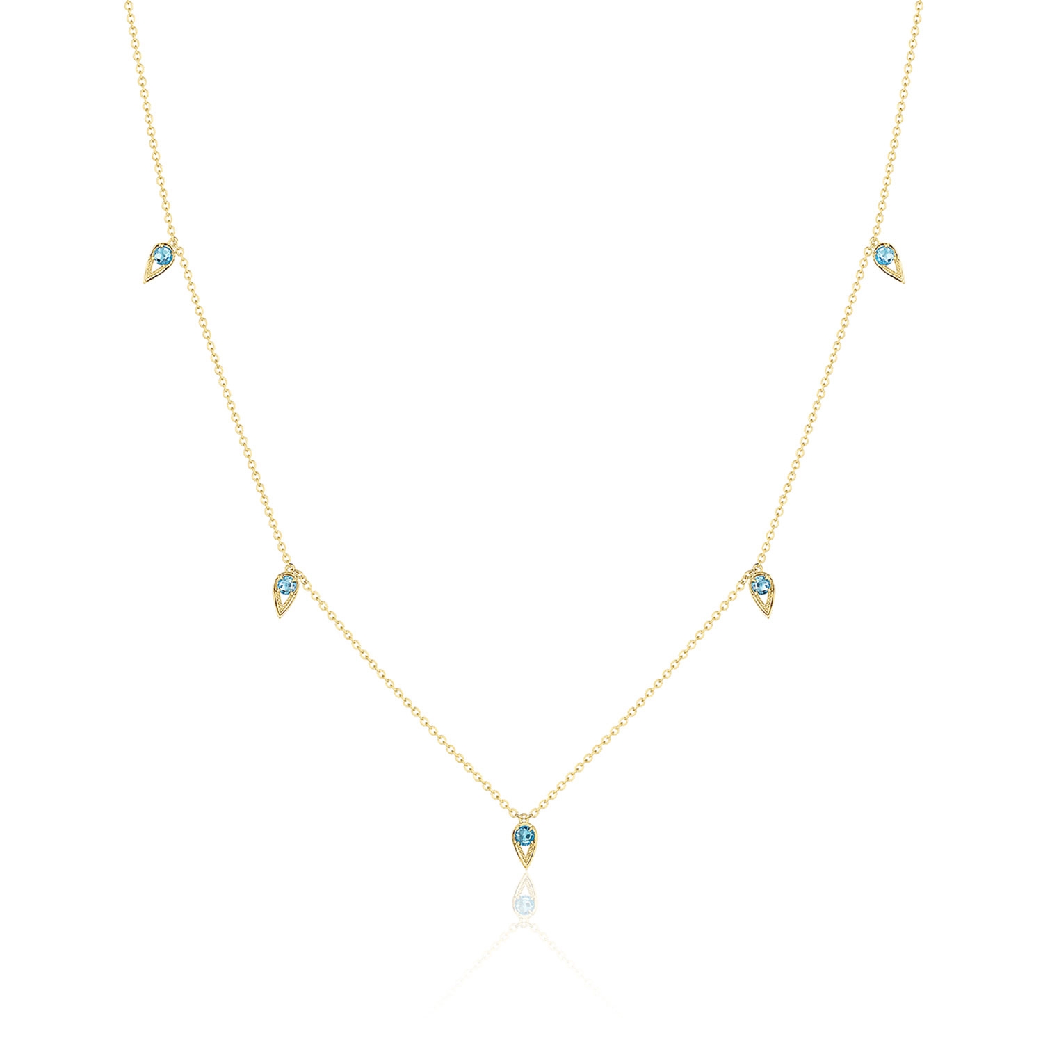 Tacori SN24433FY 5-Station Open Crescent Gemstone Necklace with London Blue Topaz