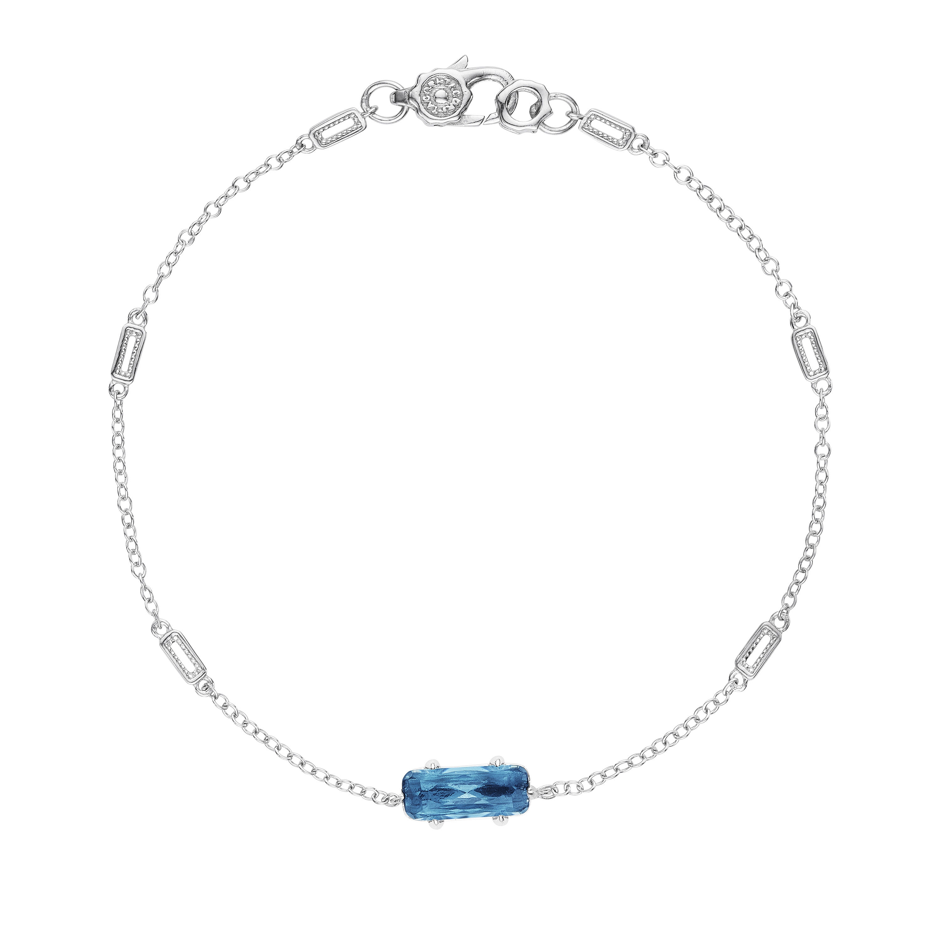 SB22533 Tacori Solitaire Emerald Cut Gem Bracelet with London Blue Topaz