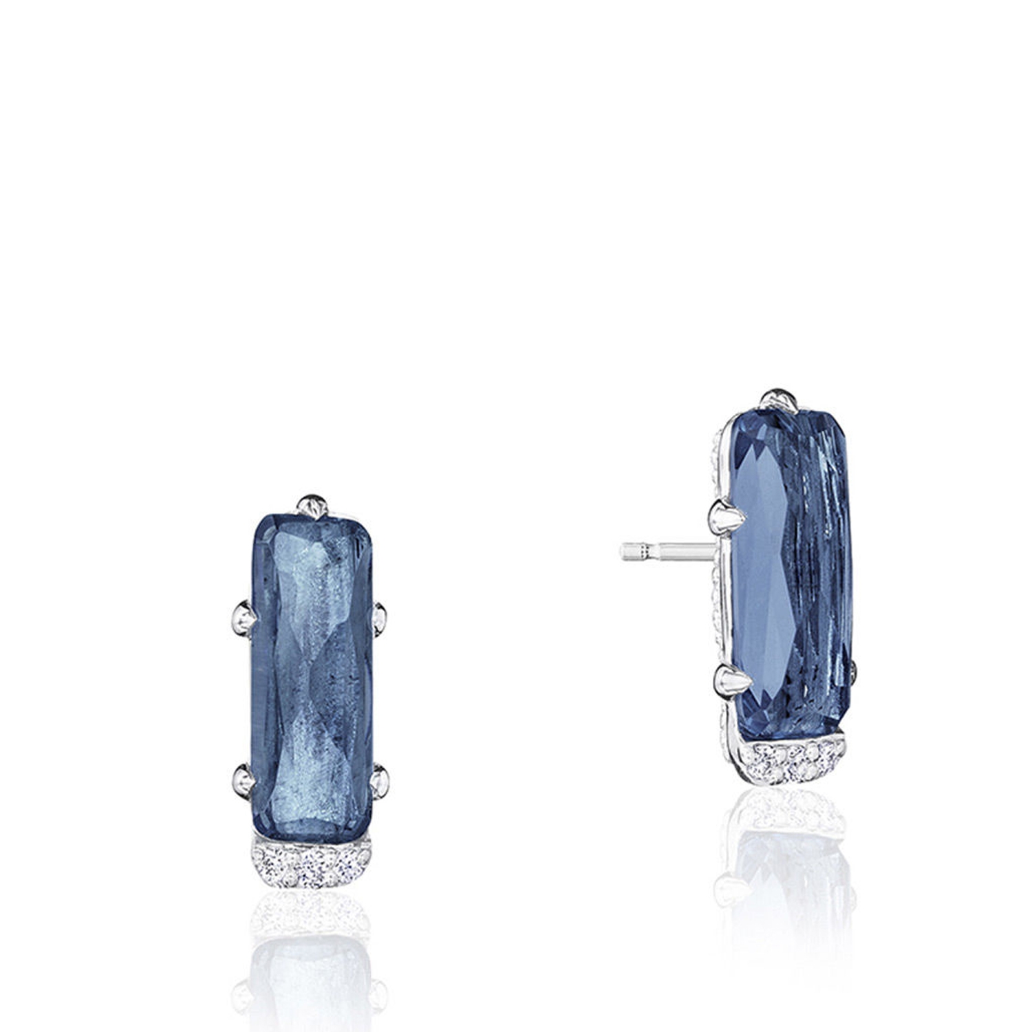 Tacori SE24933 Emerald-Shaped Gem Earrings with London Blue Topaz