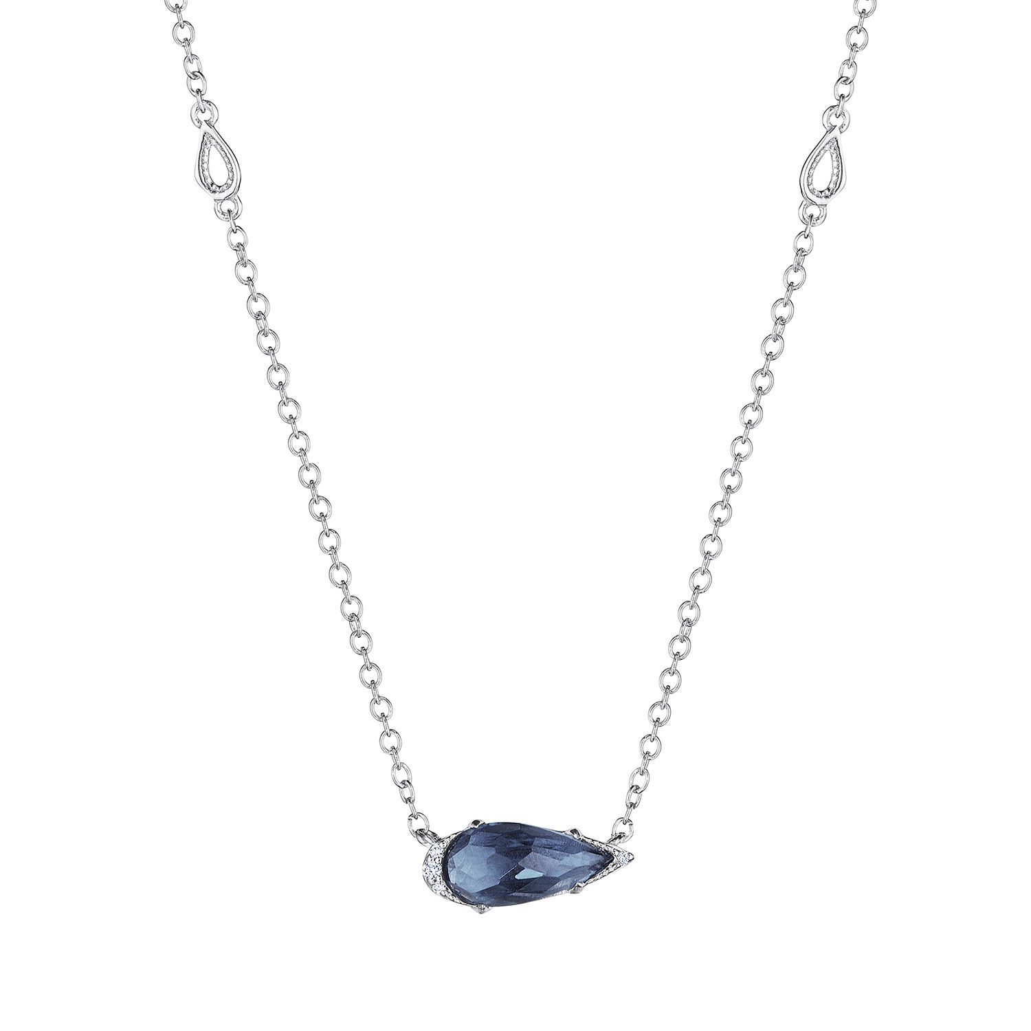 Tacori SN23533 Solitaire Pear-Shaped Gem Necklace with London Blue Topaz