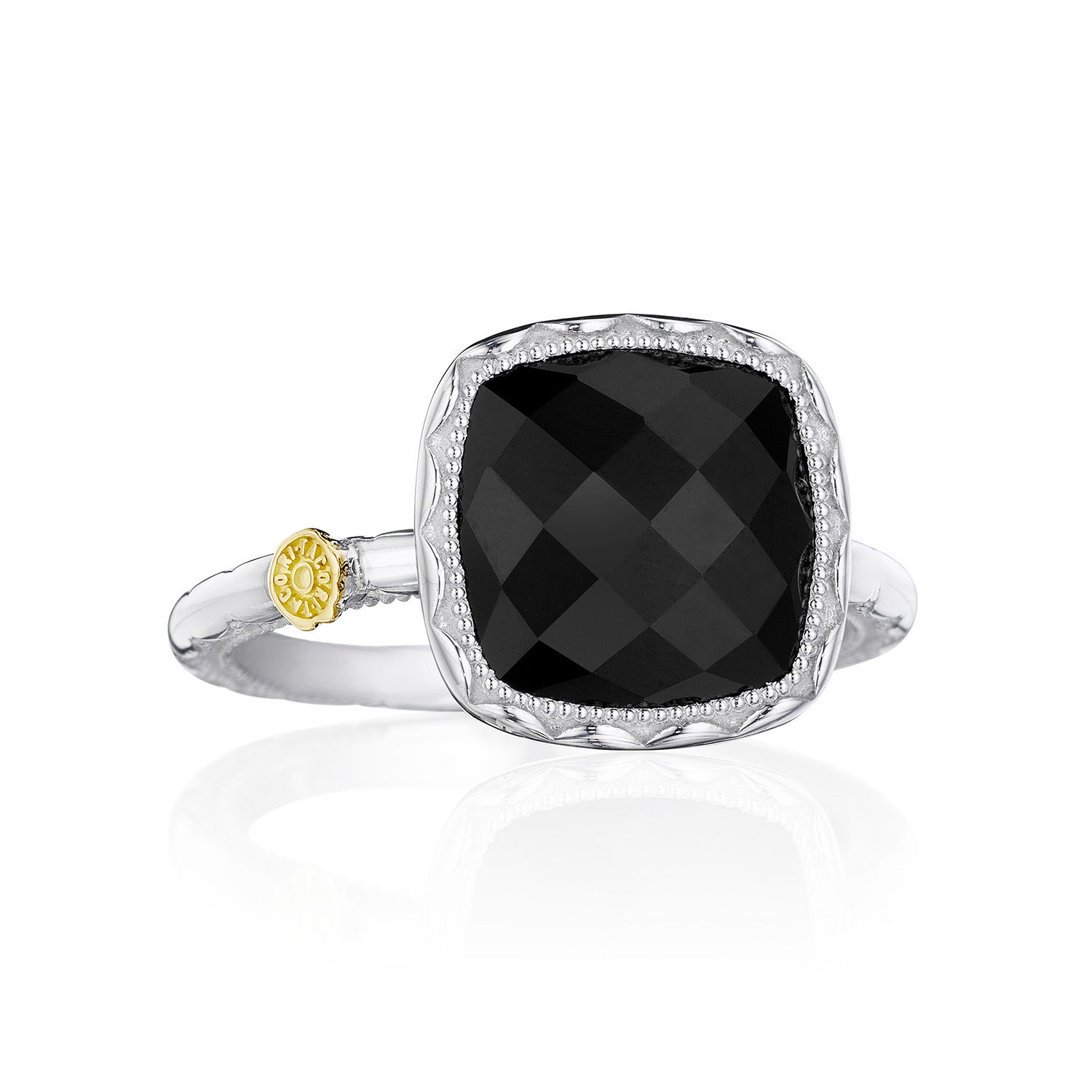 black gem ring