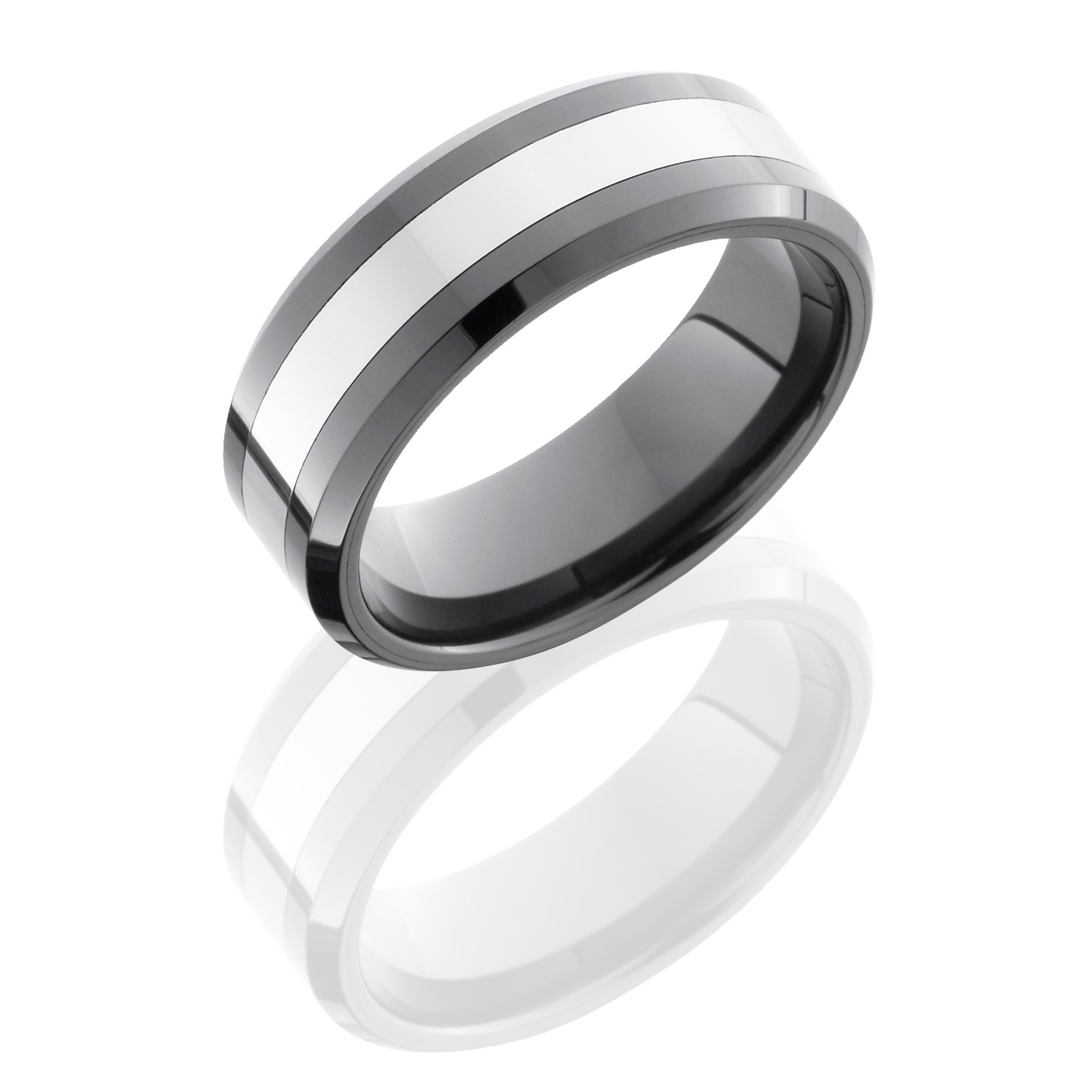 Lashbrook TCR8335 POLISH-BEAD Tungsten Ceramic Wedding Ring or Band