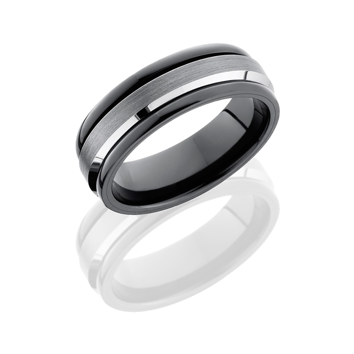 Lashbrook TCR9091 SATIN-POLISH Tungsten Ceramic Wedding Ring or Band