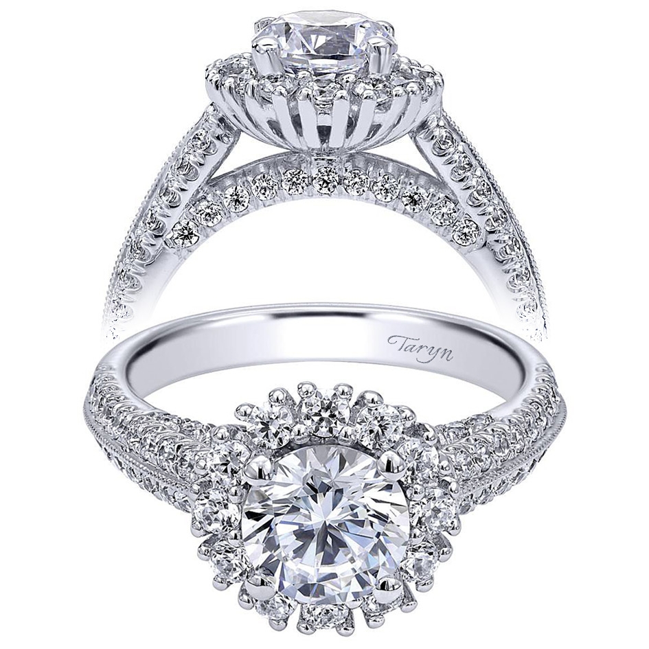 Taryn 14k White Gold Round Halo Engagement Ring TE10205W44JJ