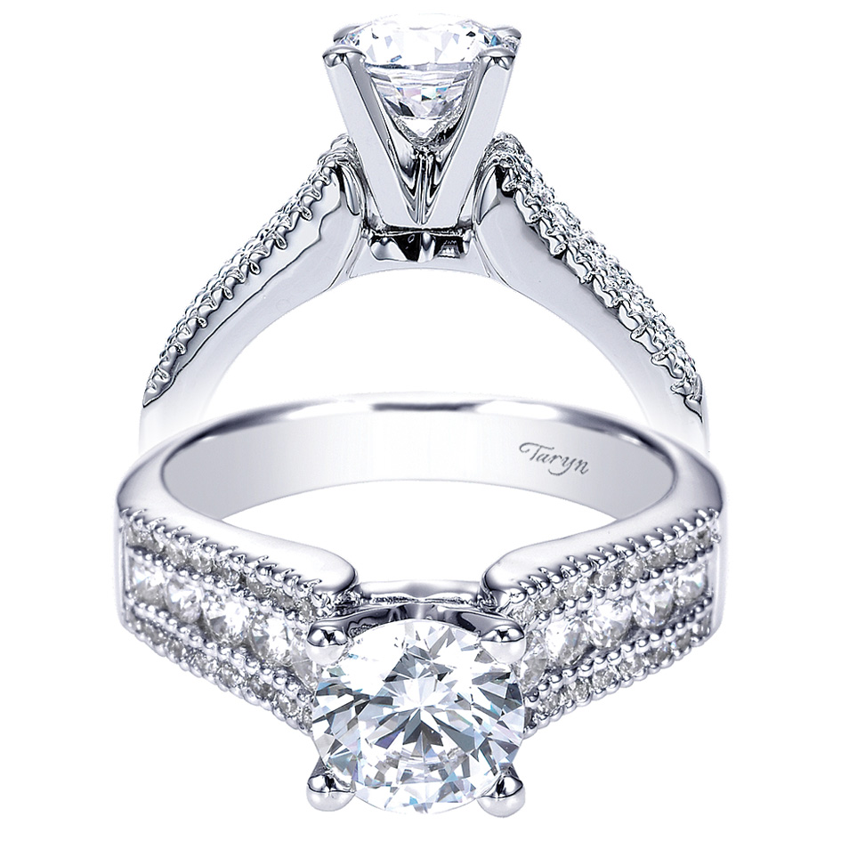 Taryn 14k White Gold Round Straight Engagement Ring TE3952W44JJ