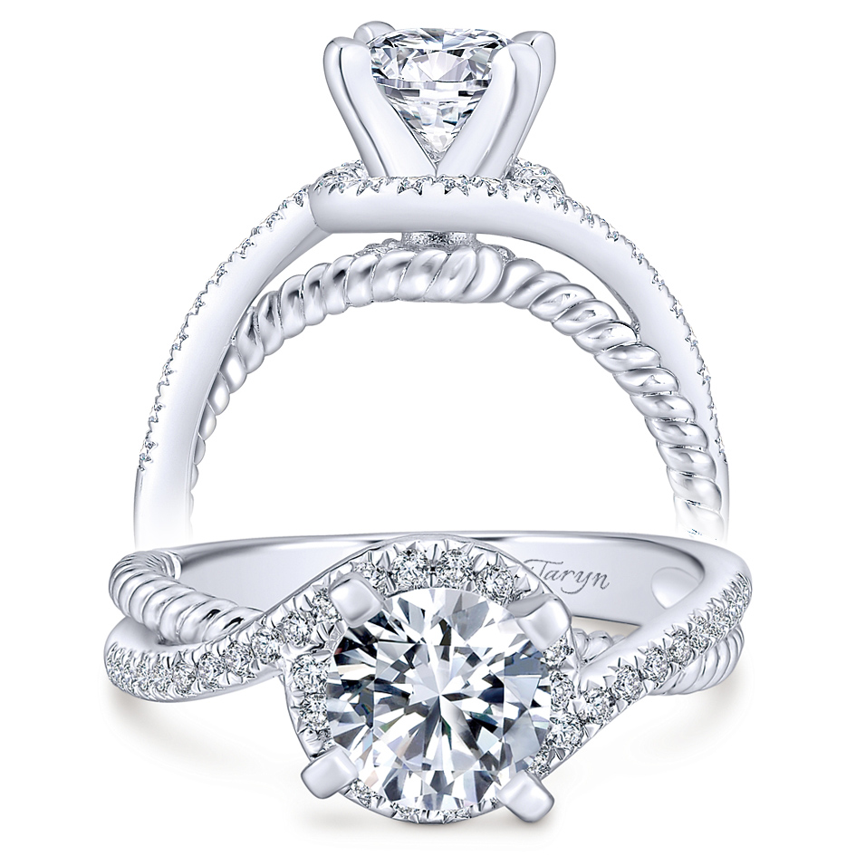 Taryn 14k White Gold Round Halo Engagement Ring TE5362W44JJ