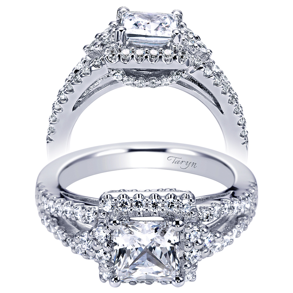 Taryn 14k White Gold Round Halo Engagement Ring TE6004W44JJ 