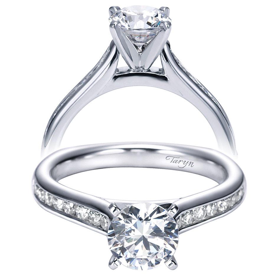 Taryn 14k White Gold Round Straight Engagement Ring TE6640W44JJ