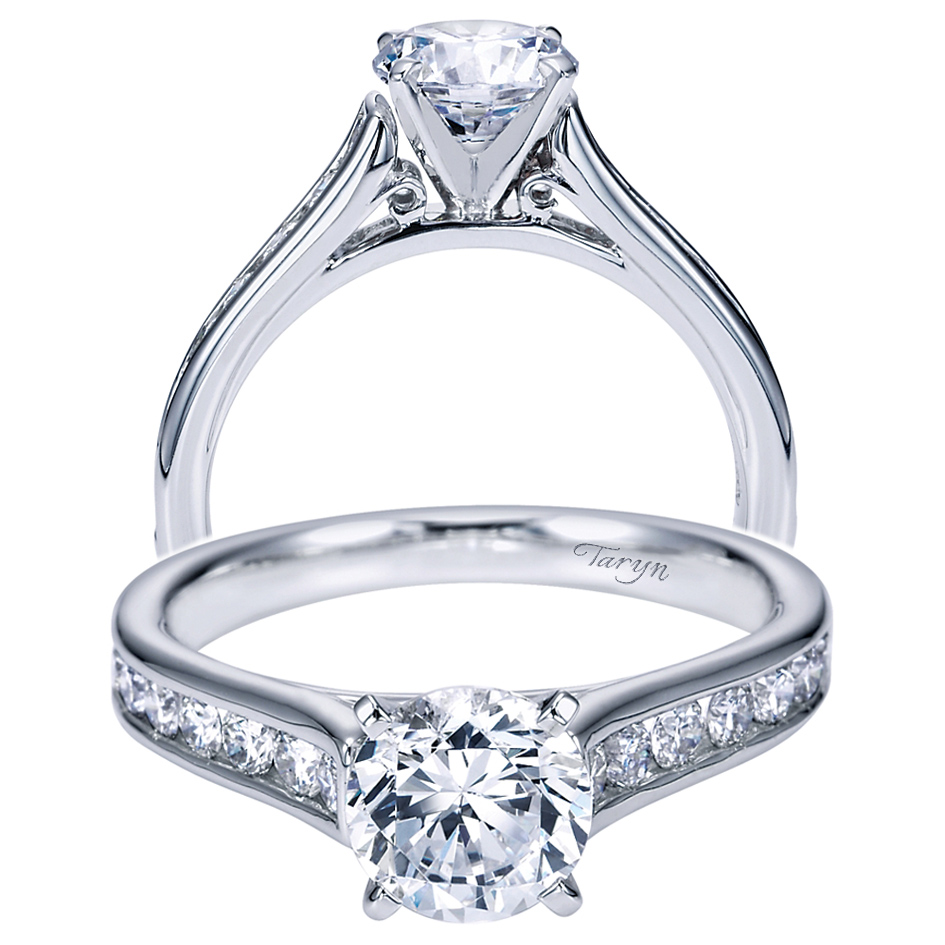 Taryn 14k White Gold Round Straight Engagement Ring TE7438W44JJ