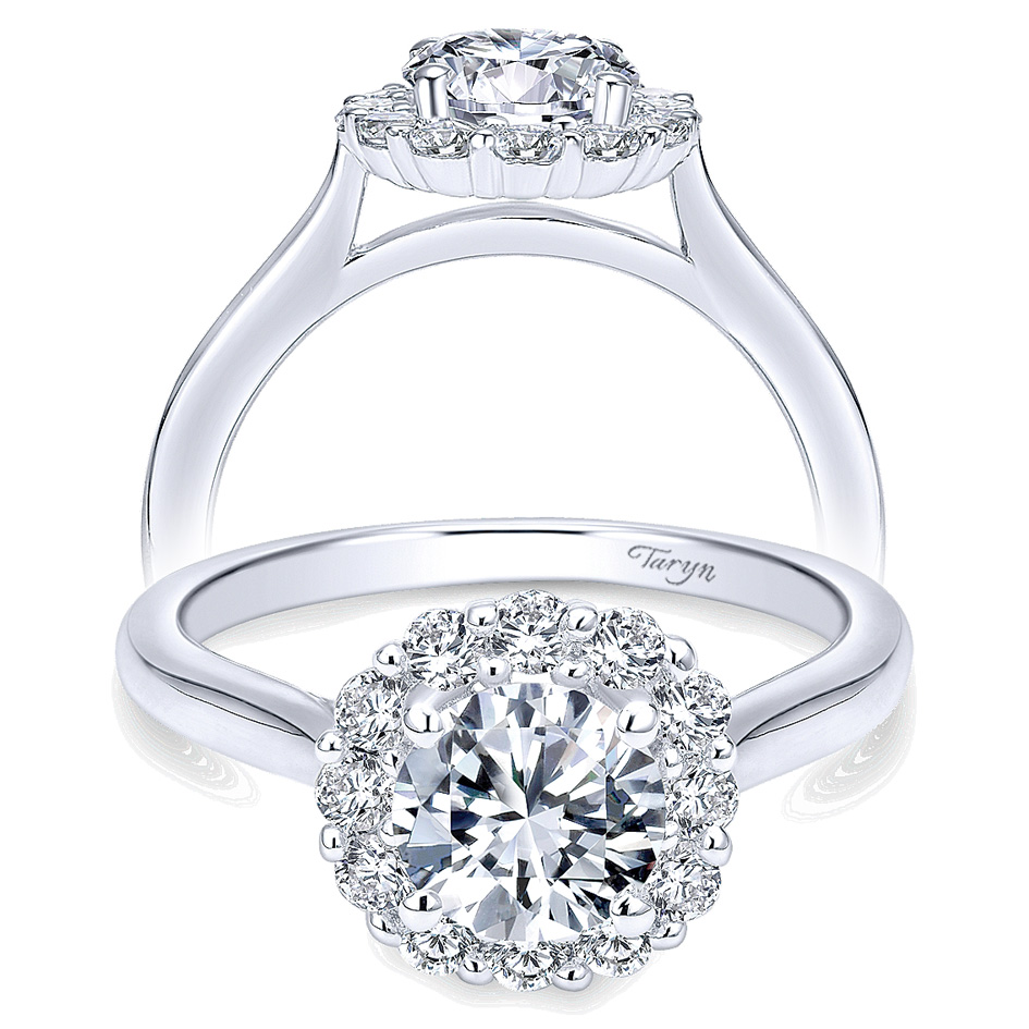 Taryn 14k White Gold Round Halo Engagement Ring TE7498W44JJ