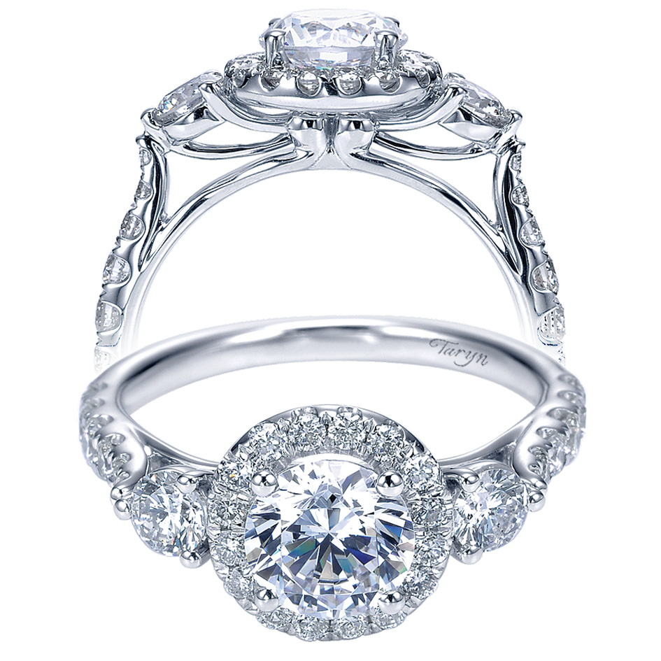 Taryn 14k White Gold Round Halo Engagement Ring TE7508W44JJ