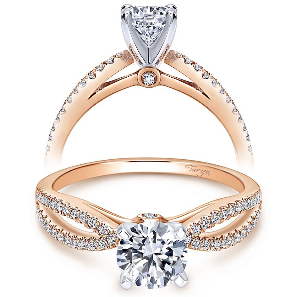 Taryn 14k Rose Gold Round Split Shank Engagement Ring TE8129T44JJ TQ