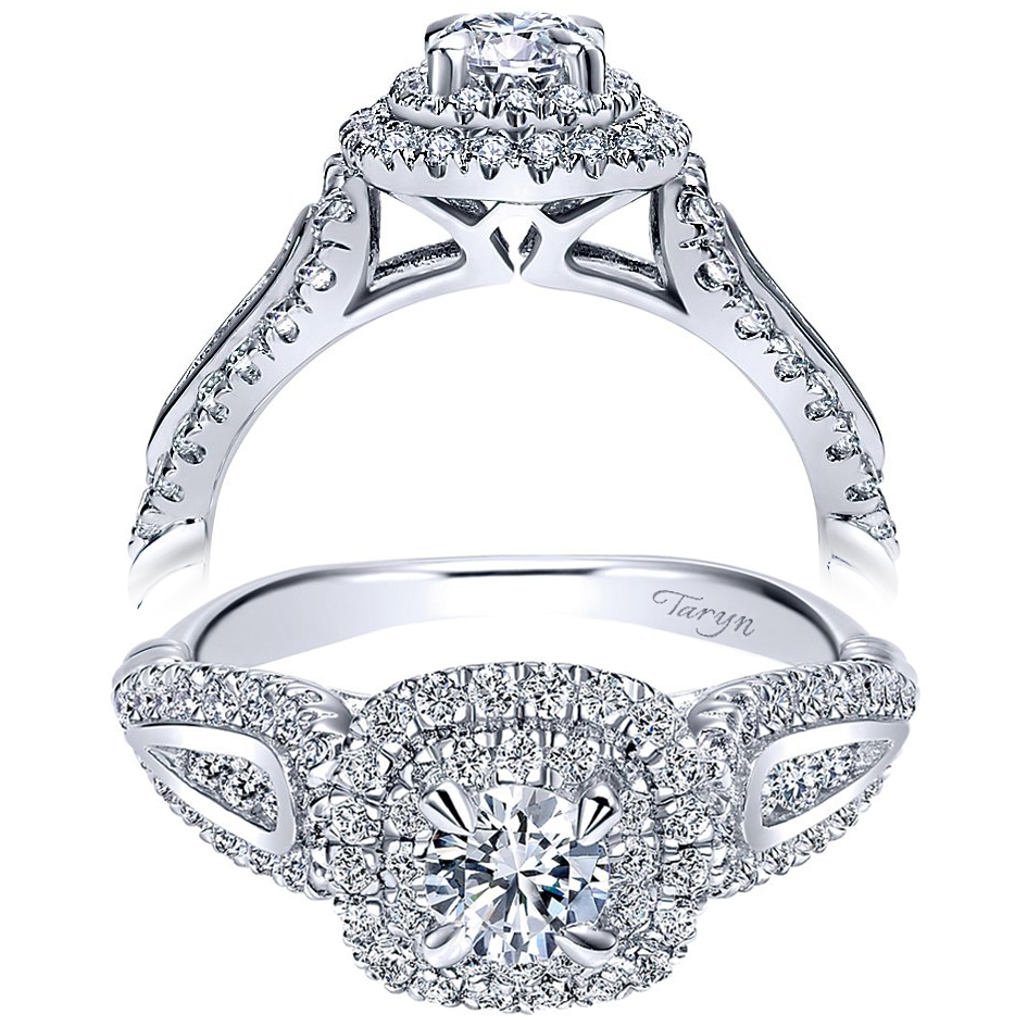 Taryn 14k White Gold Round Double Halo Engagement Ring TE911789R0W44JJ