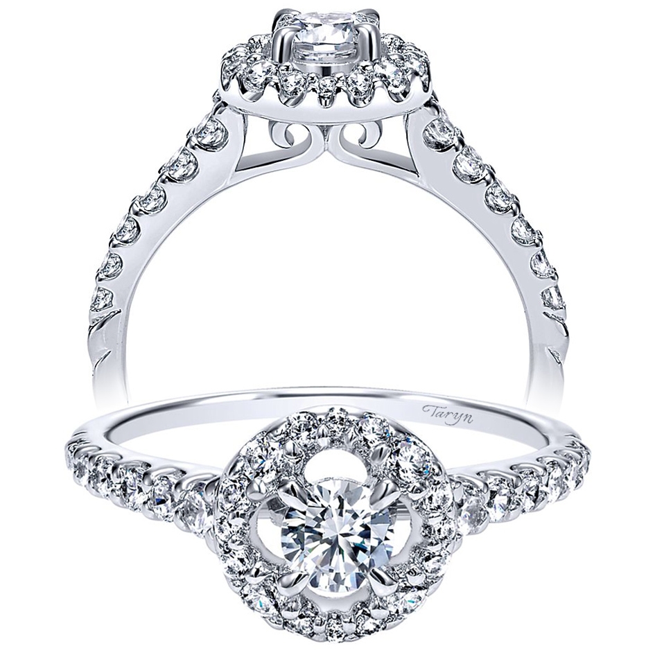 Taryn 14k White Gold Round Halo Engagement Ring TE911905R1W44JJ