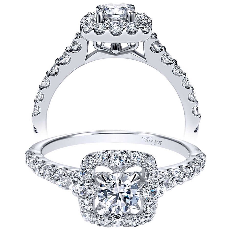 Taryn 14k White Gold Round Halo Engagement Ring TE911906R0W44JJ